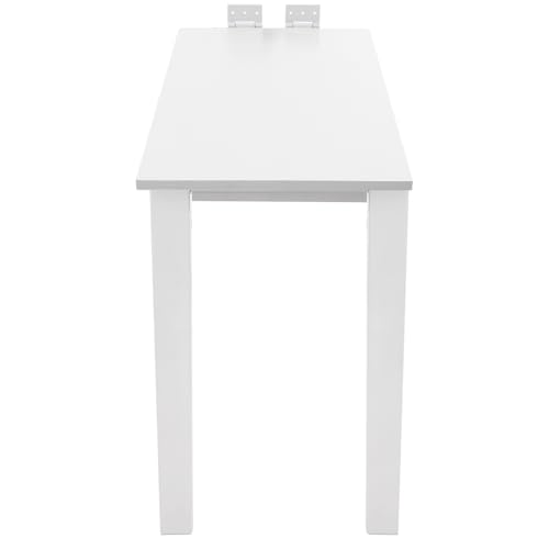 Folding Dining Table, Wall Mounted Folding Table with Support Legs, 29.52 x 15.75 x 29.13 Inch Sturdy Kitchen Desk, Wooden Desk for Small Space Bedroom Living Room Study Room Lounge Office (White) - color: White