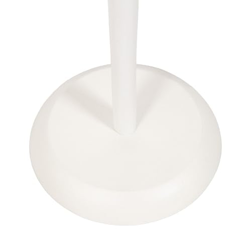 Kate and Laurel Alessia Modern Decorative Metal Drink Table, 8 x 8 x 22, White, Transitional Round Cast Aluminum Pedestal Plant Stand with Rough Texture and Wavy Scalloped Edge - color: White