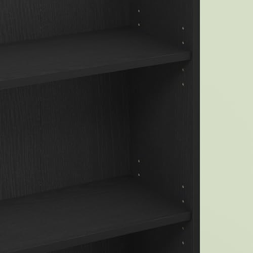 Frei 3-Tier Adjustable Bookcase, Bookshelf, for Living Room and Home Office, Black Oak - color: Black Oak, size: 9.5 (D) x 24.5 (W) x 40.3 (H) inches