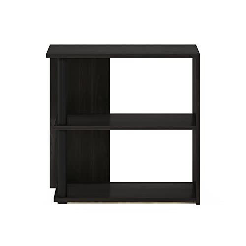 Furinno Romain Side Table, 2-Tier End Table with Open Shelf, Night Stand, Bedside Table, for Living Room, Bedroom, Espresso - color: Espresso/Black, size: 1-Pack, Plastic/Wooden Frame