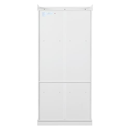 Polibi 77" Tall Freestanding Kitchen Pantry Cabinet, 35" L x 17.7" W Modern Shaker Style Storage Cupboard with Adjustable Shelves, Wine Racks, Drawers, Door Shelves, White - color: White