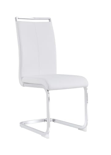 Baysitone Modern Dining Chairs Set of 2, Side & Kitchen Chairs with Faux Leather Padded Seat High Back, for Dining, Kitchen, Living Room - White - color: White, size: Set of 2
