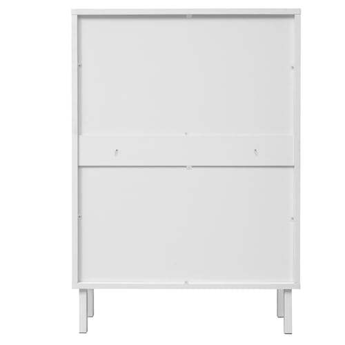 ZeHuoGe Rattan Shoe Cabinet with 2 Flip Drawers, Entrance Hallway Slim Entryway Organizer, White Rack Storage for Heels, Slippers - color: White, style: 2-Drawers
