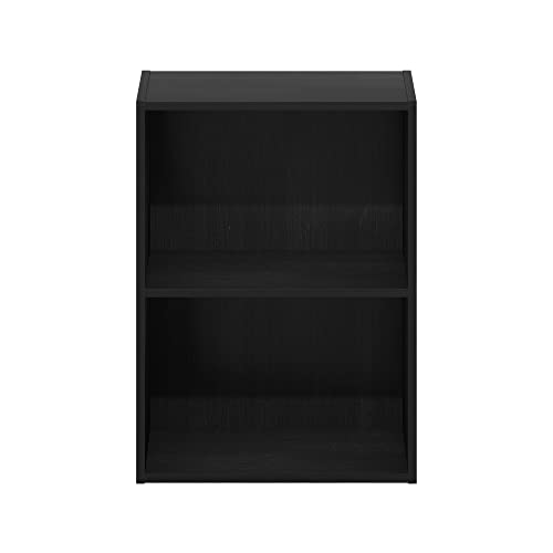 Furinno Luder Bookcase / Book / Storage, Blackwood 2-Tier - color: Blackwood, size: 2-Tier, 9 x 16 x 21