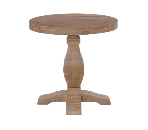 Martin Svensson Home Napa Solid Wood Pedestal End Table, Driftwood - color: Driftwood