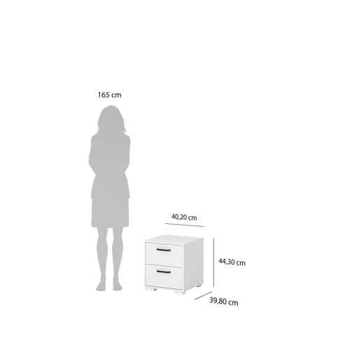 2 Drawer Nightstand, 15.8" W x 15.6" D x 17.4" H | Compact Design