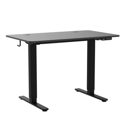 Cubiker 40 x 24 Inch Standing Desk, Stand up Height Adjustable Home Office Electric Table, Sit Stand Desk with Splice Board, Black Frame & Black Desktop - color: Black, size: 40x24