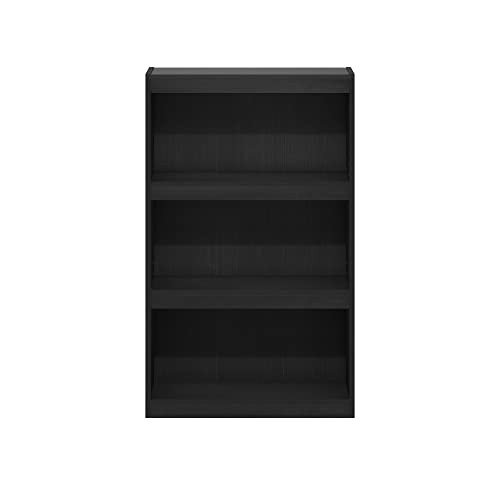 Furinno Jaya Enhanced Home Bookcase 3-Tier Adjustable Bookshelf, Blackwood - color: Blackwood, size: 3-Tier Thick