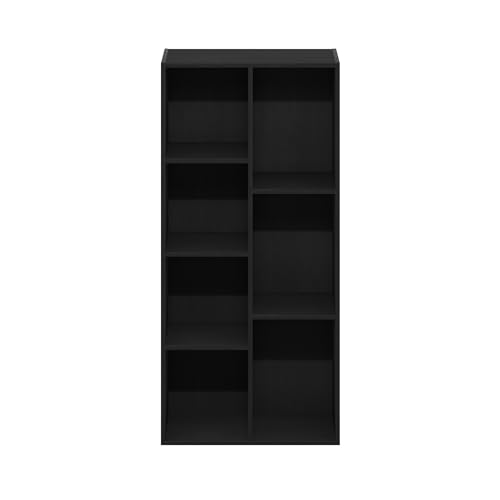 Furinno LUDER Book Shelf, 7-Cube Bookshelf, Bookcase with Open Shelves, 9.4 x 19.5 x 41.7, Easy Assembly, for Living Room, Bedroom, Home Office, Darkwood - color: Darkwood, size: 7-Cube, 9.4 x 19.5 x 41.7