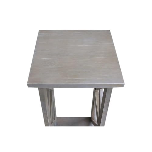 International Concepts 30" X-Sided Plant Stand, H, Gray - color: Washed Gray Taupe, size: 12 inch W x 12 inch D x 30 inch H
