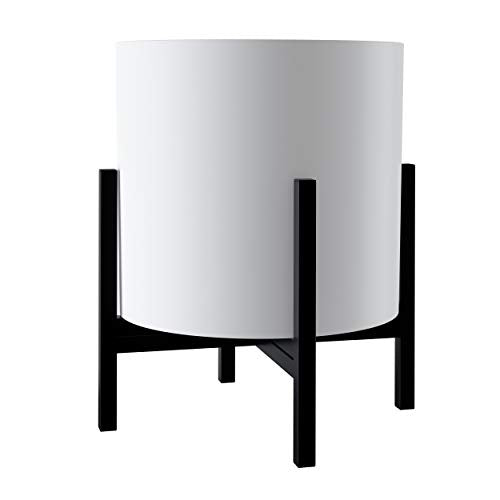 FaithLand Mid Century Plant Stand Indoor Outdoor(Plant Pot Not Included), Holds Planters with a Maximum Width of 14 Inch, Metal Planter Stand, Potted Plant Holder, Black - Width Not Adjustable - size: 14 inch