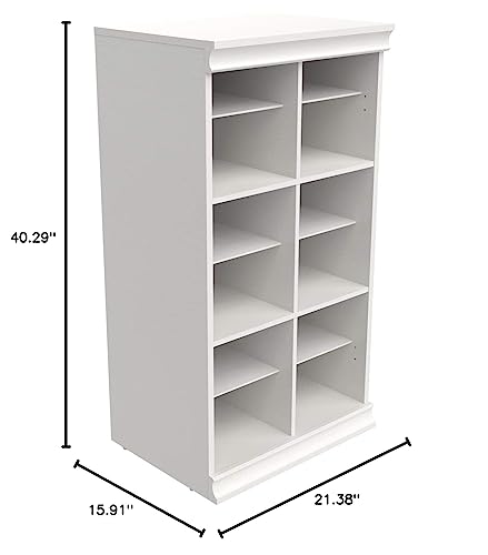 ClosetMaid Modular Storage Shelf Unit with 12 Adjustable Shelves & Dividers, White - color: White