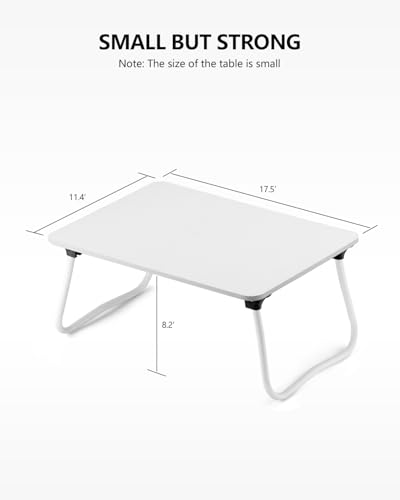 ZEAPTAC Laptop Bed Desk, Foldable Lap Desk, Portable Lap Table, Bed Table, Laptop Stand, Lightweight & Mini Table for Breakfast/Picnic/Drawing/Couch/Floor - White - color: White