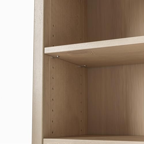 Camaflexi Shaker Style 3 Shelf Bookcase/Solid Wood / 36" High/Adjustable Shelving/Closed Back/Display Bookshelf for Living Room, Bedroom, Home and Office, Light Oak - color: Light Oak, size: 36"