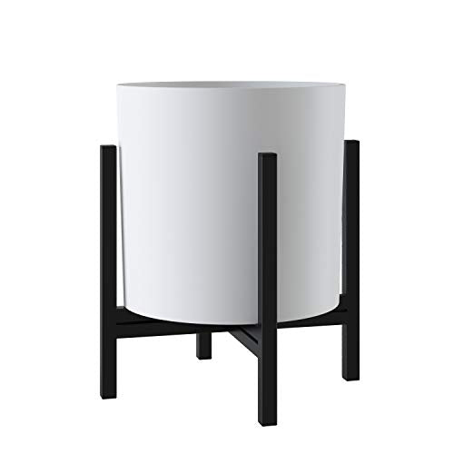 FaithLand Mid Century Plant Stand Indoor Outdoor (EXCLUDING 8" Plant Pot), Metal Planter Stand, Potted Plant Holder, Black, Hold Up to 8 Inch Planter - Upgraded Design - size: 8 inch