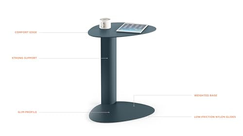 BDI Furniture Bink 1025-19.25'' Laptop Stand, Side Table, End Table, C Table for Sofa or Bedside, Ocean - color: Blue