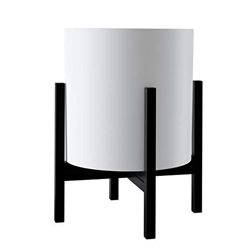 FaithLand Mid Century Plant Stand Indoor Outdoor (EXCLUDING 12" Plant Pot) , Hold Up to 12 Inch Planter, Metal Planter Stand, Potted Plant Holder, Black - Fits Snake Plant - Upgraded Design. - size: 12 inch