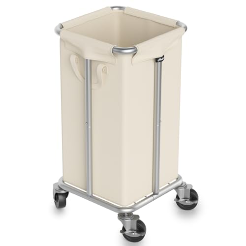 Hodonas Laundry Basket with Wheels, 115L Rolling Laundry Hamper Large Dirty Clothes Hamper Cart with Steel Frame and Removable Bag, Bedroom Bathroom Dorm Room Laundry Room Organization Hampers, Beige - color: Beige