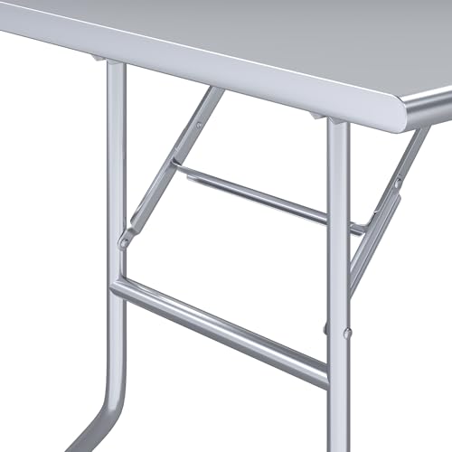 AmGood 24 in. x 48 in. Stainless Steel Open Base Folding Utility Table - size: 24" Deep x 48" Long, style: No Undershelf