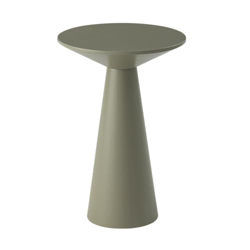 COZAYH Small Pedestal End Table Round Farmhouse Martini Table Wood Plant Stand Rustic Drink Table for Small Space Living Room, Sage Green - color: Sage Green