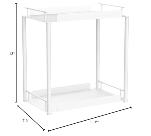 Buzzelli Company 2-Tier Standing Rack Countertop Storage Shelf, Organizer Holder - color: White