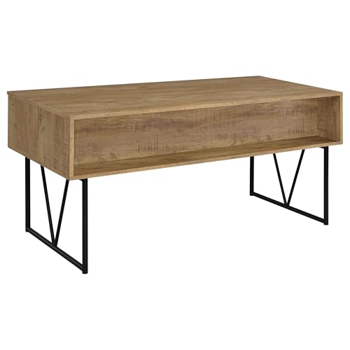 Coaster Home Furnishings - Analiese - Wood - 4-Drawer Writing Desk with Metal Legs, and V-Bracing Profile - Home Office - 63-Inch - Mango - 801851 - color: Mango