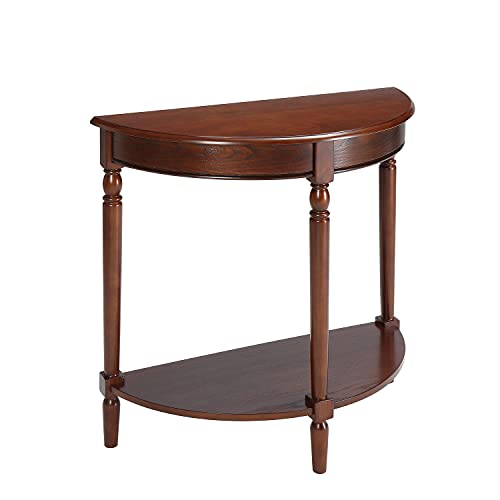 Convenience Concepts French Country Half-Round Entryway Table with Shelf, Black - color: Black