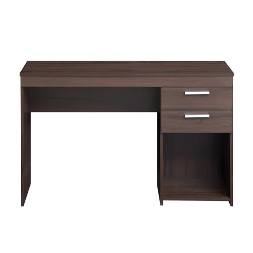 Techni Mobili 48 Inch Modern Compact Computer Desk with Drawers, Espresso | 48 Inch modern desk with storage drawers, sturdy frame, compact design, ideal for bedrooms and home office workspaces - color: Espresso