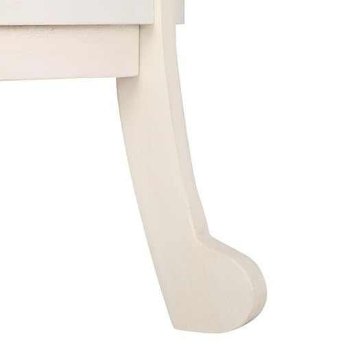 SAFAVIEH Furniture - Mary Pedestal Table - Ivory - Solid Wood - Farmhouse Pedestal Design - Ideal for Living Room, Entryway, Home Office, 18.1" W x 18.1" D x 26" H (AMH5711J) - color: Ivory