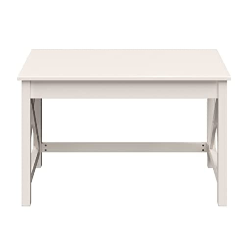 Lavish Home Writing Desk - Work Desk with X-Pattern Legs - for Office, Bedroom, Computer, or Craft Table - Home Office Desks (White) - color: White