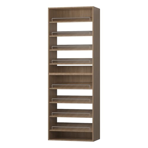 ROOMTEC Modular Closet System, 19.5" Shoe Shelf Closet Tower Wall-Mounted Closet Organizer, Wooden Tower for Walk-In Closets, Wardrobe Storage Kit, Wood - size: 19.5" Wide, style: Model 9