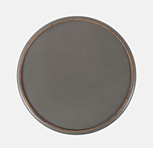 Jofran Global Archive Mango Wood Handcrafted Solid Hardwood Drum Table, 17" W X 17" D X 23" H, Grey Finish, (Set of 1), Antique Gray - color: Antique Gray