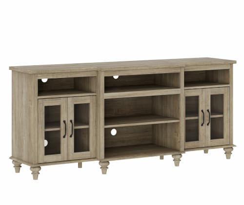 WAMAPT Buffet Cabinet with 4 Glass Doors, Large Coffee Bar Tables Wood Kitchen Storage Cabinets with 9 Storages, Modern Farmhouse Sideboard Credenza, Wash Gray, 70 inch - color: Wash Grey