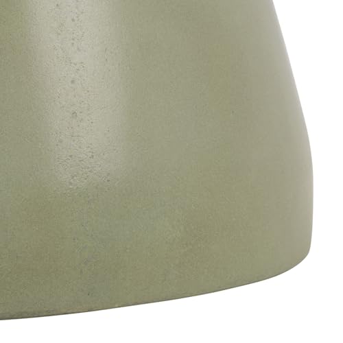 SAFAVIEH Outdoor - Torre Accent Stool - Modern Design - Sage Green Concrete - Weather Resistant Side Table - Ideal for Patio, Deck, Backyard, 12.2" W x 12.2" D x 17.3" H (VNN1001E)