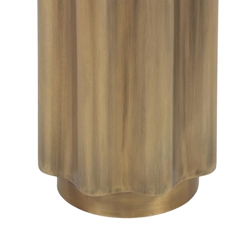Kate and Laurel Pandey Modern Metal Wavy Drink Table, 9 x 9 x 22, Antique Brass, Curvy Mini Table for Use as a Pedestal Plant Stand Indoors or as a Small Nightstand Option