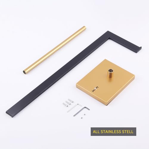 GERZWY Free Standing Toilet Paper Holder, SUS 304 Stainless Steel Toilet Paper Stand with Reserve (Black & Gold) DZY004-BD - color: Black & Gold