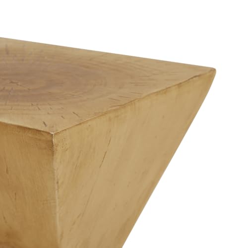 Modern Geometric Side Table with Sleek Matte Finish for Living Room, Bedroom, or Entryway Decor (Light Natural + Magnesium Oxide)