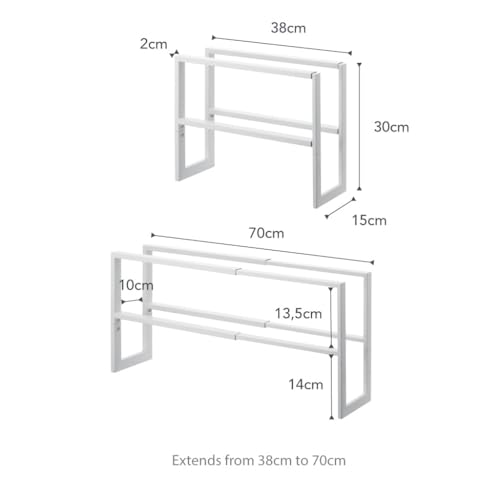YAMAZAKI Home Expanding Shoe Rack, Metal, Adjustable Steel One Size White - color: White, size: Double