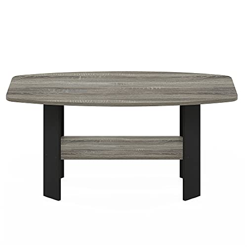 Furinno Simple Design Coffee Table, French Oak Grey/Black - color: French Oak Grey/Black, size: Coffee Table