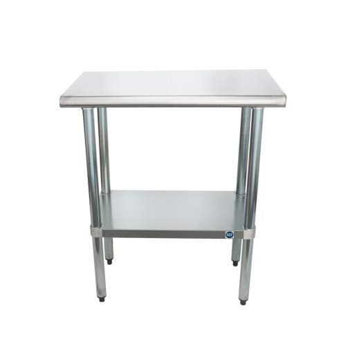 kps Stainless Steel Work Table with Undershelf โ 14" x 36" NSF Certified Compact Prep Table for Commercial Kitchen, Bakery, or Food Truck