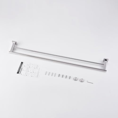 Miyili 36-Inch Double Towel Bar Stainless Steel Bathroom Towel Rack Holder Wall Mount Polished Finish, A02N90B - color: Polished Steel, size: 36-Inch