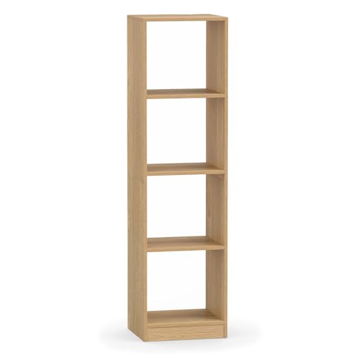 Tangkula 4 Cube Bookshelf, Freestanding 5 Tier Open Bookcase, Modern Cube Storage Organizer with Anti-toppling Device, Multipurpose Wooden Display Shelving for Living Room Study Office (1, Natural) - size: Natural