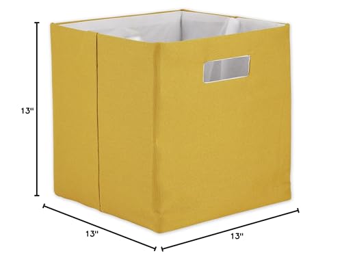 DII Collapsible Polyester Storage Cube, Solid, Lightweight and Durable, Large Square, 13x13x13, Lemongrass - color: Lemongrass, size: Large Square, 13x13x13"