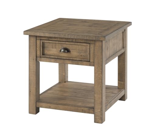 Martin Svensson Home Monterey Solid Wood End Table, Reclaimed Natural | Farmhouse Rustic, Coastal Side Table, Drawer and Shelf - color: Reclaimed Natural