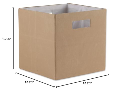 DII Collapsible Polyester Storage Cube, Solid, Lightweight and Durable, Large Square, 13x13x13, Stone - color: Stone, size: Large Square, 13x13x13"