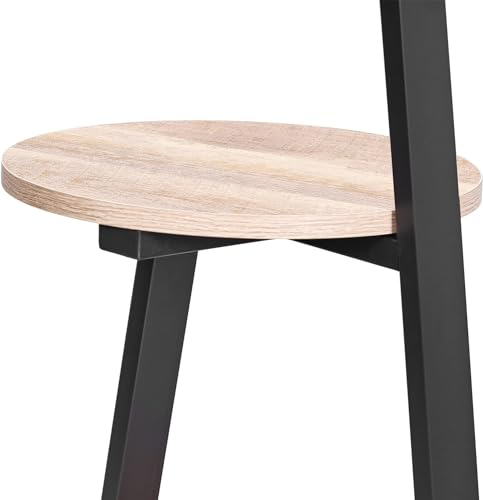 BEWISHOME Round End Table with Charging Station, Side Accent Table with 3-Tier Shelves, Small Couch Table for Living Room Greige KTZ51G - color: Beige, size: with PowerOutlet
