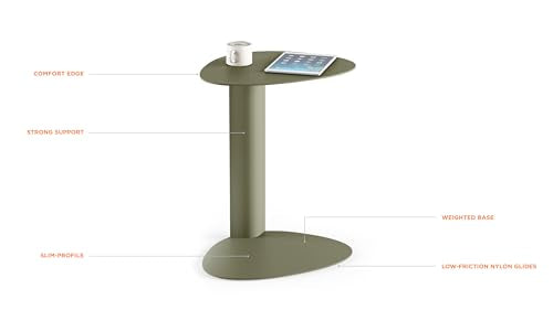 BDI Furniture Bink 1025-19.25'' Laptop Stand, Side Table, End Table, C Table for Sofa or Bedside, Moss - color: Green