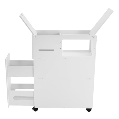 PERFERATE Slim Bathroom Storage Cabinet with Toilet Paper Holder - Narrow Slide Out Drawers Rolling Cart Organizer for Small Space for Bathroom Small Space, Toilet Corner Storage