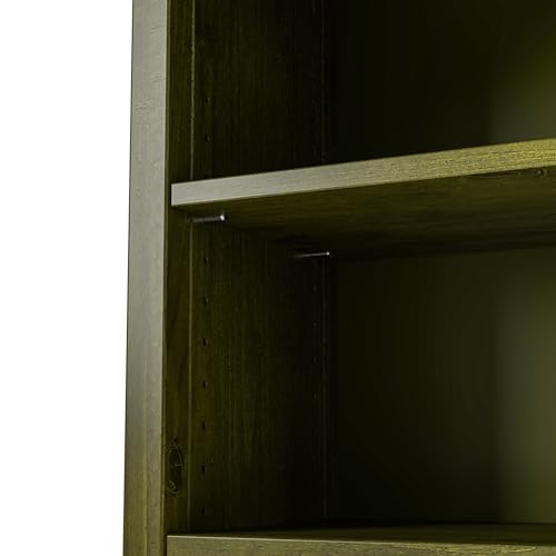 Camaflexi Shaker Style 3 Shelf Bookcase/Solid Wood / 36" High/Adjustable Shelving/Closed Back/Display Bookshelf for Living Room, Bedroom, Home and Office, Olive Grove Green - color: Olive Grove Green, size: 36"