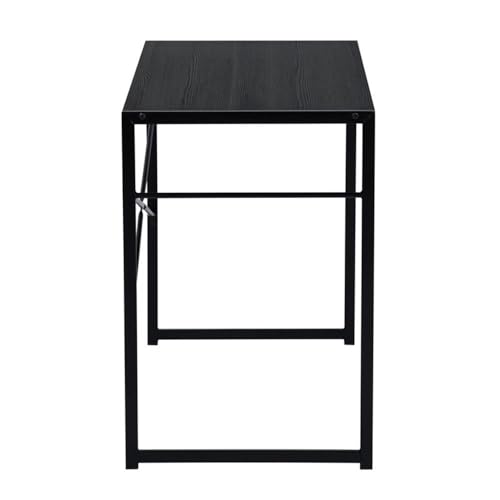 Pemberly Row Compact Industrial Computer Desk, Black Finish, Modern Minimalist Style, Durable Metal Frame and MDF Board, Spacious Work Surface, Ideal for Home Office, Study, or Small Spaces